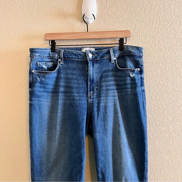 PAIGE Hoxton Slim Distressed High Rise Jeans Size 34 - Picture 2 of 11